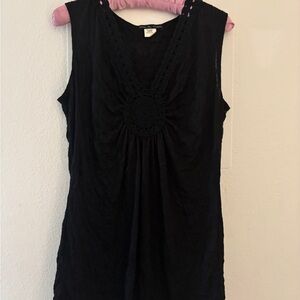 Black Vintage boho Beach blouse